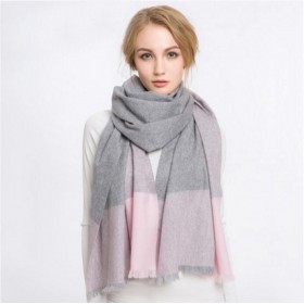 Pure Cashmere Scarves Gray Plaid Women Fashional Winter Scarf